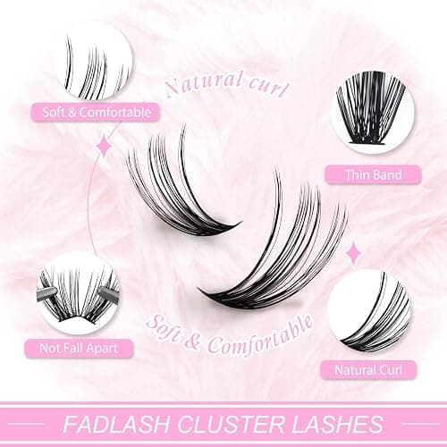 FADLASH DIY Lash Clusters Individual Eyeslash Extensions 40D Volume Eyelash Clusters Soft Band Wispy Natural Eyelash Extension Large Tray (40D-0.07-D, 8-16mm) thumbnail 2
