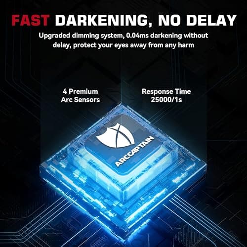 ARCCAPTAIN Large Viewing Screen Welding Helmet, 1/1/1/1 Top Optical Clarity Auto Darkening Welding Hood, 4 Arc Sensor 1/25000s Response Time True Color Weld Hood Helmet HSH-S800 Flower thumbnail 3