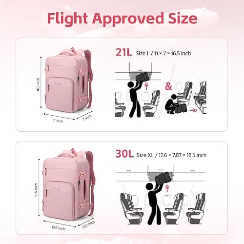 RealCool Travel Backpack for Women Men - Gift for Travelers, Students & Professionals, 15.6 Inch Laptop Carry On Backpack, TSA Flight Approved, College School Business Weekender Daypack -Pink thumbnail 5