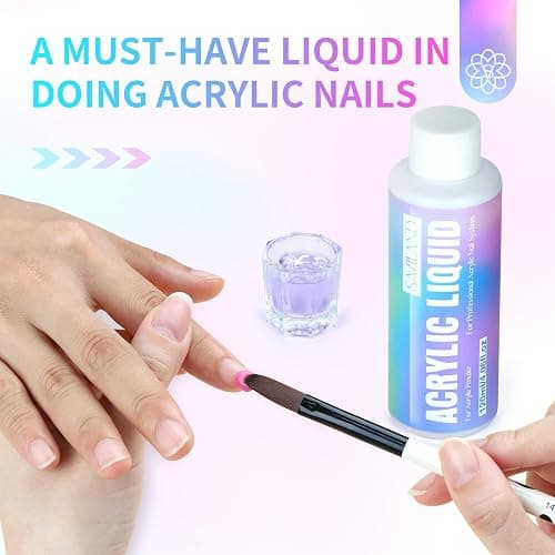 Saviland 120ml Monomer for Acrylic Nails – Acrylic Liquid Monomer for Acrylic Powder Non-Yellowing MMA-Free Formula Acrylic Monomer Liquid for Acrylic Nails Application Nail Extension & Nail Carving thumbnail 6