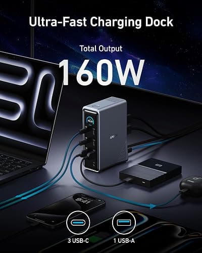 Anker Prime Docking Station, 14-Port with 160W Max Output, 10Gbps Fast Data Transfer, Real-Time Smart Interface, Audio and Ethernet Ports, Dual 4K Displays for Dell, HP, Lenovo and More thumbnail 4