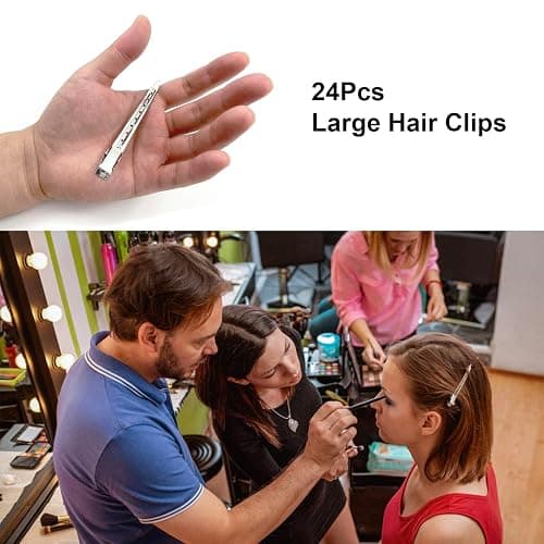 HiJeaton 24Pcs Metal Duck Billed Hair Clips for Women Styling Sectioning, Silver Hair Pins for Long Hair, Alligator Curl Loc Clips for Thick Hair Roller, Salon, Bows DIY thumbnail 3