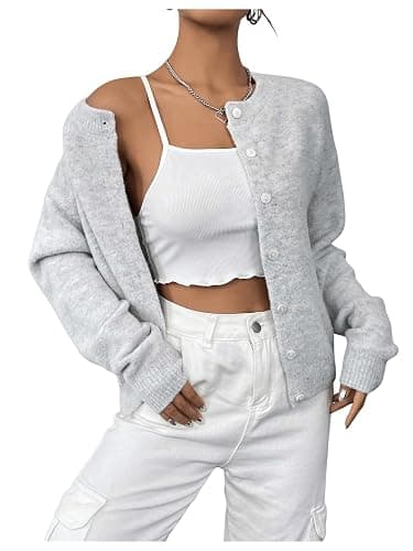 GORGLITTER Women's Button Up Knit Cardigan Open Front Casual Dressy Fall Trendy 2025 Cute Long Sleeve Sweater thumbnail 5