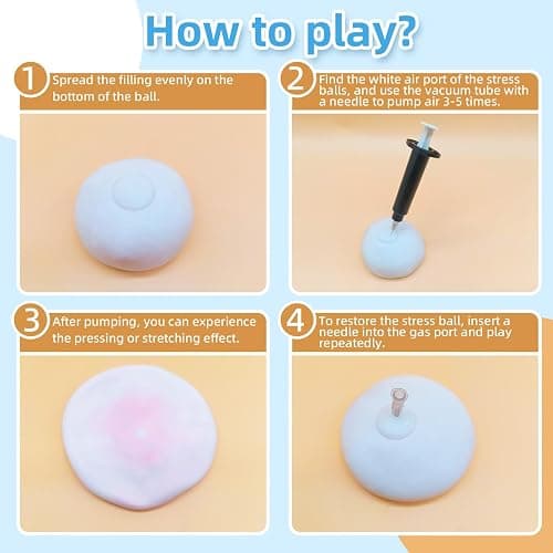 Chicooan 3 Pack Squishy Toys Stress Balls, Sand Squishy Balls ASMR Toys with Air Pumps Smoothie Balls for Stress Relief, Squeeze Fidget Toys for Party Favors thumbnail 4