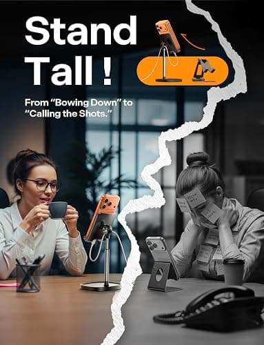 LISEN Cell Phone Stand Adjust for iPhone Phone Holder for Desk, Office Desk Accessories PC Gaming Gifts for Her Essentials Kitchen Gadgets Fit Telephone OtterBox Case Switch iPad Air Tablet 4-10 in thumbnail 5