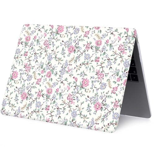 FFBOFFC Shell Compatible with MacBook Pro 15 Inch Case 2019 2018 2017 2016 Release Model A1990 A1707 with Touch Bar Touch ID, Plastic Protective Laptop Hard Case & Keyboard Skin, Pink Tiny Flowers thumbnail 4
