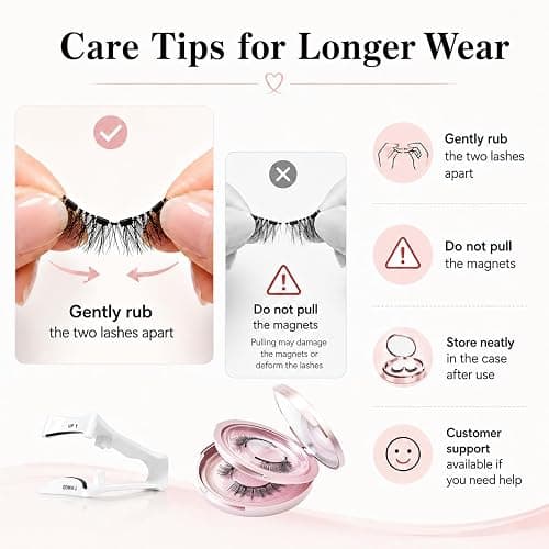 Magnetic-Eyelashes with Applicator, 2 Pairs Reusable Magnetic Lashes Natural Look, No Glue Needed Eyelashes Magnetic, Lightweight False Eyelashes for Everyday Makeup, Travel & Parties thumbnail 6