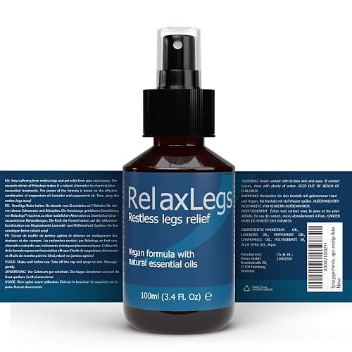 RelaxLegs Restless Legs Relief – Ideales Magnesiumspray für unruhige Beine und Krämpfe in den Beinen, wirksames Muskelrelaxans zur Linderung von Beinschmerzen, Linderung geschwollener Beine und Fußspr thumbnail 8