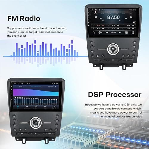 Car Radio for Ford Mustang 2010 2011 2012 2013 2014 Upgrade Replacement with CarPlay 10 inch Touch Screen Android Auto Bluetooth GPS SWC WiFi Backup Camera thumbnail 8