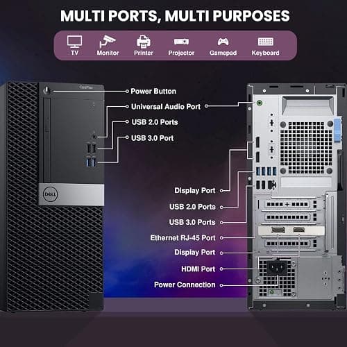 Dell Gaming Tower Desktop PC – Intel Core i5-7500 7th Gen 3.4GHz – 16GB DDR4 RAM – 256GB SSD – GeForce GT 1030 – RGB Keyboard & Mouse – WiFi – Windows 11 Pro – Gaming Computer (Renewed) thumbnail 2