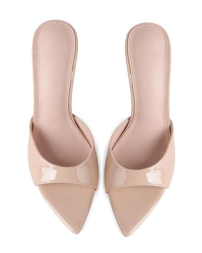 INSMIA Womens Sandals Open Toe Stiletto High Heels Dress Mules Slip On Patent Leather Comfortable Shoes for Office Party Wedding Summer Sandals for Women 2026 thumbnail 3