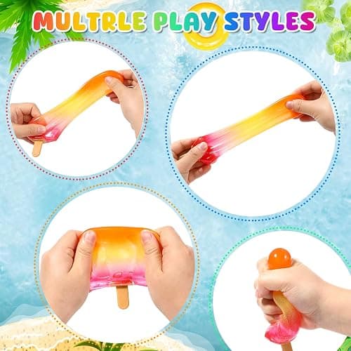 Malt Sugar Popsicle Squishy, Ice Cream Squishies Slow Rising Sensory Fidget Travel Toys for Adults, Kids, and Teens – Summer Classroom Prize (Orange red) thumbnail 3