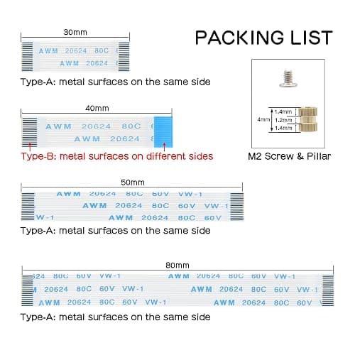 Geekworm 16Pin 0.5mm Pitch PCIe FFC Ribbon Cable Set 30mm/50mm/80mm for Raspberry Pi 5 & PCIe to NVMe SSD Adapter thumbnail 3