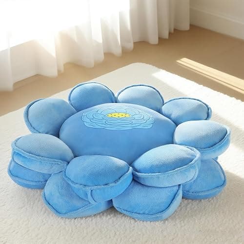 Lotus Flower Floor Pillows, Large Cushion Inspired by Lotus Flower Design, Decorative Seating for Living Room, Bedroom, and Lounge, Soft Washable Floor Cushion for Relaxation, and Family Activities - Image 1