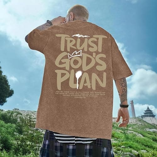 BINTEHGS God Christian T Shirts for Men Jesus Faith Shirt Acid Wash Oversized Tees Bible Verse Graphic Vintage Tshirt thumbnail 5