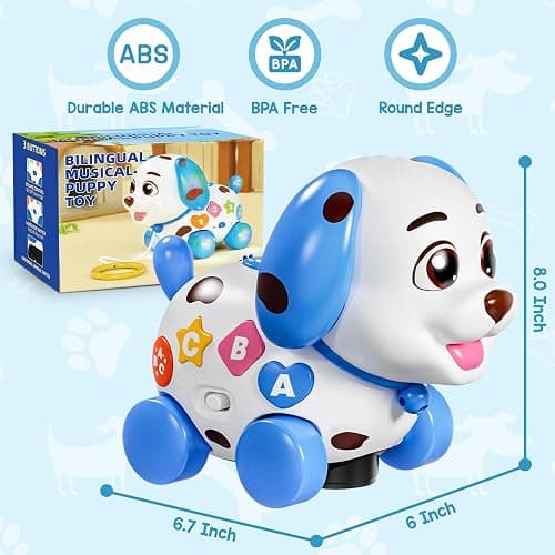 Musical Toy for 1 Year Old Boy Girl, Baby Toys 6-12-18 Months, Puppy Toddler Learning for 1 Year Old Boy Gifts, Bilingual Educational with Music Light, 1st Birthday Gift for Girl, Toddlers thumbnail 2