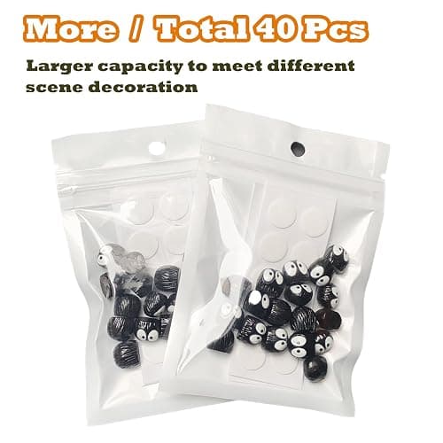 40 PCS Soot Sprite Decor, Cute Car Accessories Dorable Anime Automotive Decoration for Auto Rearview Mirror & Dashboard, Fun Accessories Ornament for Home Office, Table, Bike Decor thumbnail 5
