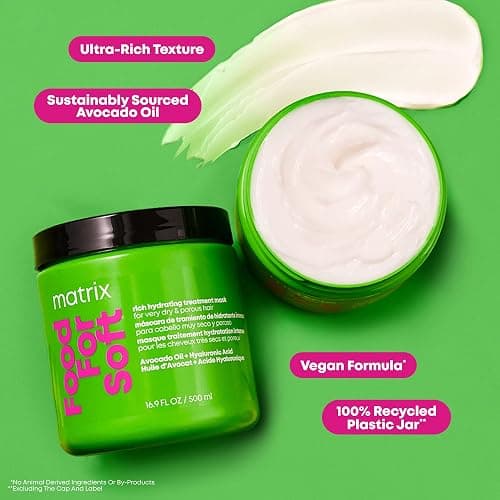 Matrix Rich Hydrating Treatment Mask for Very Dry and Porous Hair, With Avocado Oil and Hyaluronic Acid, Food For Soft, 500 ml thumbnail 10