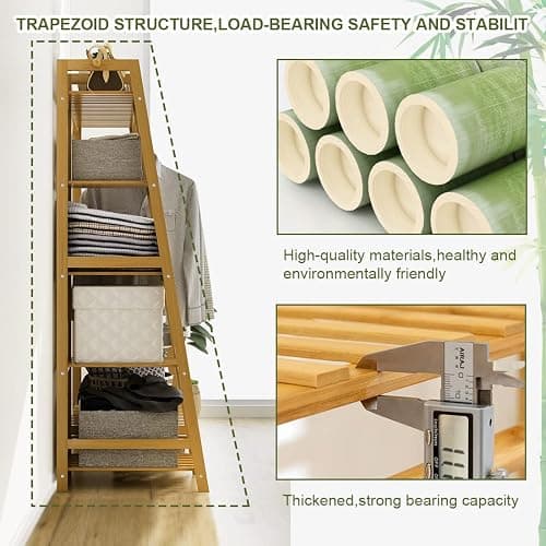 Clothing Rack Coat Clothes Hanging Heavy Duty Garment Rack with top Shelf and Shoes Clothing Storage Organizer Shelves (Upgrade Style) thumbnail 7