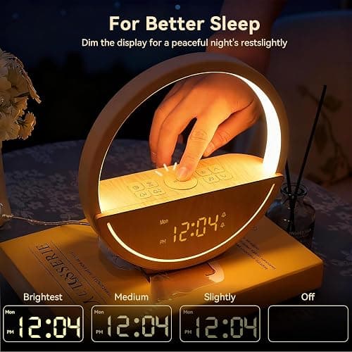 Vivilumens Wake Up Light Sunrise Alarm Clock - White Noise Sound Machine with 20 Soothing Sounds Sleep Better, Weekdays/Weekends Dual Alarms, Bedroom Bedside Lamp, Gift for Heavy Sleepers thumbnail 6