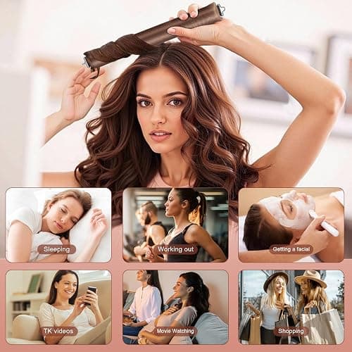 NUNFLUE Heatless Hair Curlers Set- 4Pcs Soft Hair Curlers to Sleep In, No Damage Velvet Curling Rods with Silk Scarf, No Heat Overnight Curls - For All Hair Types thumbnail 6
