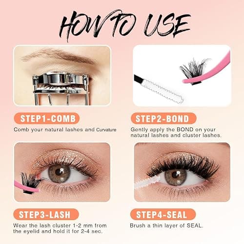 SOFENIDA Lash Clusters 80D Cluster Eyelash Extensions 8-16mm Cat Eye Wispy Eyelash Clusters 12 Pairs D Curvature Eyelash Clusters Left & Right Diy Lash Extension at Home thumbnail 7