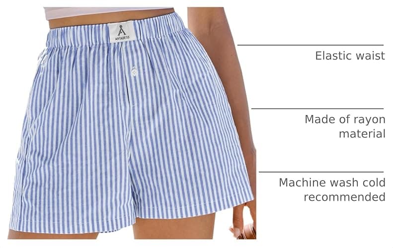 ANRABESS Boxer Shorts for Women Gingham Pajama 2026 Summer Casual Lounge Sleep Plaid Shorts Y2K Beach Bottoms thumbnail 4