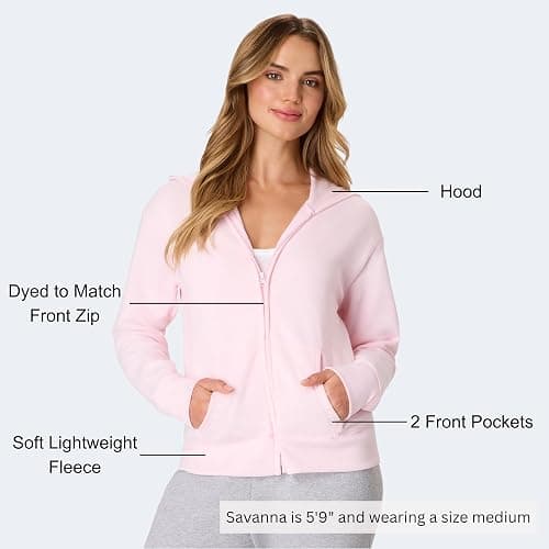 Hanes Women's EcoSmart Fleece Sweatshirt for Women, Soft Midweight - Full-Zip Hoodie, Sweatshirt, or 1/4 Zip thumbnail 3