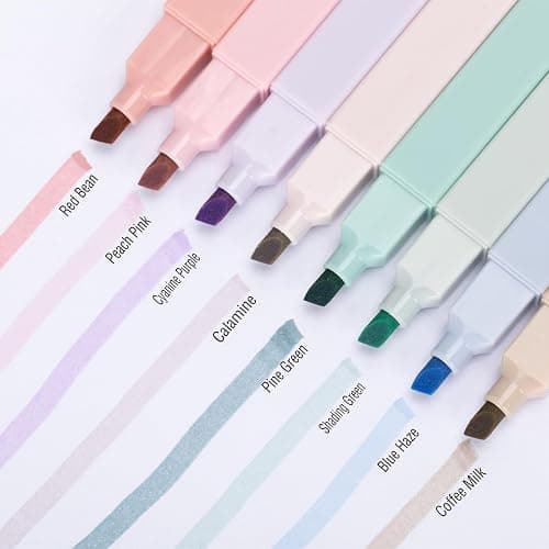 ZEYAR Aesthetic Cute Highlighter Pens, Cream colors, Chisel Tip, Water Based, Quick Dry, No Bleed for bible, four seasons color series (8 Spring Colors) thumbnail 3