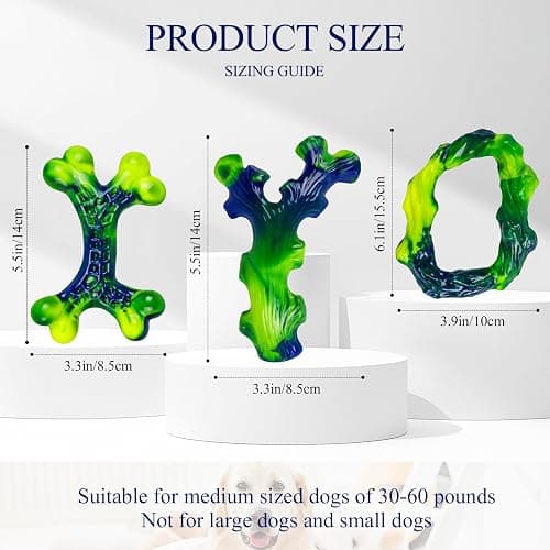 Frienhund 3-Pack Indestructible Nylon Dog Chew Toys for Aggressive Chewers - Long-Lasting Durable Bone-Shaped Toys, Large Breed Dogs, Tough Puppy Teeth Enrichment thumbnail 2