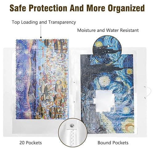 Callroon Extra Large Puzzle Storage Holder 20 HD Pockets, Can Hold 500-1000Pcs Puzzle Organizer, Best Diamond Painting Storage, Halloween Puzzles Saver, Puzzle Accessories Gift thumbnail 4