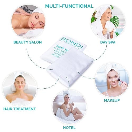 Bondi SPA Microfiber Hair Towel – Perfect Stocking Stuffer for Women - Dries Hair 50% Faster – Anti-Frizz Hair Towel – Super Absorbent & Soft - XL (Rectangle) thumbnail 7