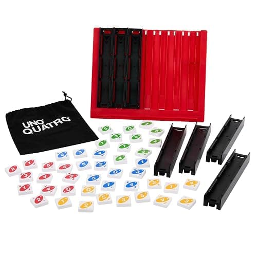 Mattel Games UNO Quatro, Jeu De Tuiles Familial pour Enfants Et Adultes, Jeux De Société pour Soirée Jeu en Famille Ou en Voyage, 2 À 4 Joueurs, Jouet pour Enfant de 7 Ans et Plus, HPF82 thumbnail 3