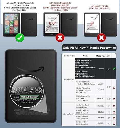 MoKo 3 Pack Screen Protector for 7" Kindle Paperwhite 12th Generation 2024 and Kindle Colorsoft Signature Edition, Anti-Glare Premium PET Protective Film Full-Coverage Matte Screen Protector - 3 Pack thumbnail 2