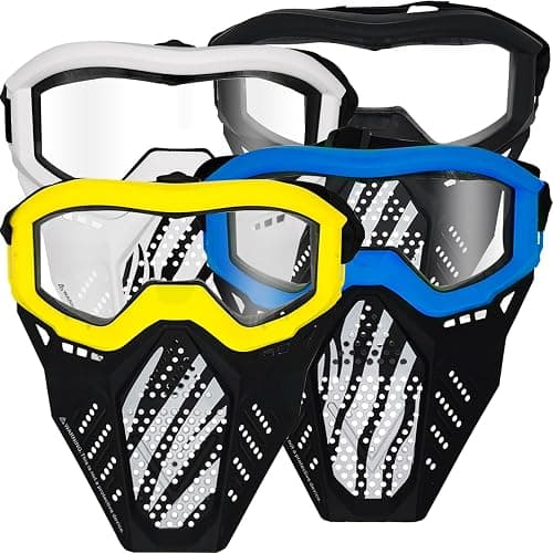 4 Pack Tactical Mask Compatible with Nerf Rival, Apollo, Zeus, Khaos, Atlas, Artemis Blasters Rival Mask (Yellow, Blue, Black, White) - Image 1
