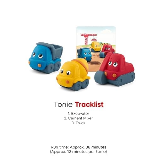 My First Tonies: Construction Set - Excavator, Cement Mixer, and Truck Soft and Squeezable Audio Toy Figurines thumbnail 7