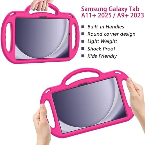 LTROP Case for Samsung Galaxy Tab A11 Plus 2025 / A9 Plus 2023 11 Inch with Shoulder Strap Handle & Kickstand, Shockproof Bumper Case for Galaxy Tab A11+ 2025 / A9+ 11" - Hot Pink thumbnail 7
