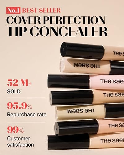 THESAEM Cover Perfection Tip Concealer 0.2 fl.oz. - 1.75 Middle Beige Warm Beige for Medium Skin Tone 22 - High Coverage Long Lasting Concealer - Korean Makeup for Dark Circles & Blemishes thumbnail 2