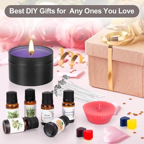Candle Making Kit for Adults Beginners, Candle Making Supplies Accessory, DIY Scented Candle Set with Beeswax, Essential Oil, Wicks, Wax Melting Pot, Moulds, Candle Jars, Dye, Make Your Own Candles thumbnail 6