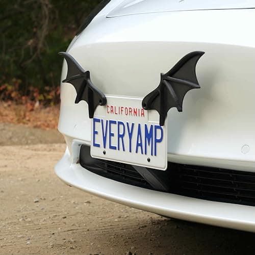 Bat Wings License Plate Accessory - Universal Fit Accessory for Goth & Halloween Enthusiasts | Fits Most Cars | Made in USA | High/Front Mount Wings thumbnail 2