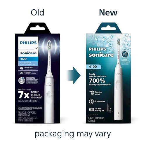 Philips Sonicare 4100 Series Electric Toothbrush - Sonic Toothbrush with Advanced Sonic Technology, Pressure Sensor, Two Intensity Settings, Smartimer & Quadpacer, White, Model HX3681/23 thumbnail 2