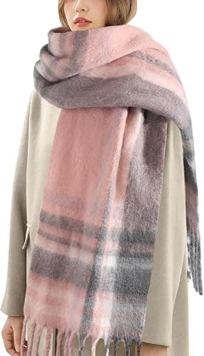Winter Plaid Scarves for Women - Large, Soft Warm Scarf Shawls, Ideal for Cold Weather & Gifting - Image 1