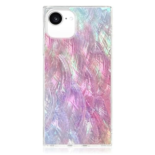 Flaunt Official Square Protective Case - Compatible with iPhone 17e/16e/15/14/13 - Compatible with MagSafe & Wireless Charging - Drop-Tested & Shockproof - (Pink Mother of Pearl) - Image 1