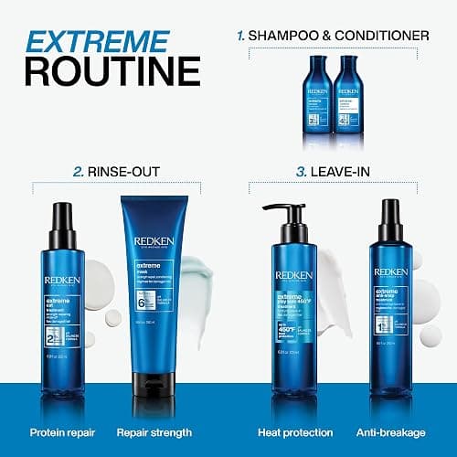 Redken Extreme Anti-Snap Anti-Breakage Leave-In Treatment For Distressed Hair - Fortifies & Helps Reduce Breakage, Infused With Proteins thumbnail 4