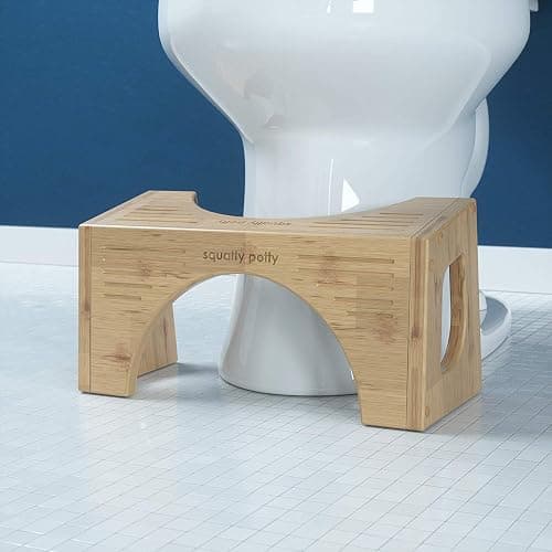 Squatty Potty The Original Toilet Stool - Bamboo Flip, 7" and 9" Adjustable Heights, Brown - Improve Bathroom Posture and Comfort thumbnail 2