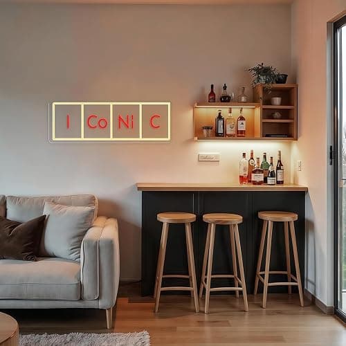 Custom ICONIC Periodic Table Neon Sign, Chemistry Element Led Neon for Wall Decor Dimmable USB, Science I CO NI C LED Light for Science Lab, Classroom, Office, Living Room 17.7″ × 6.3″ thumbnail 6