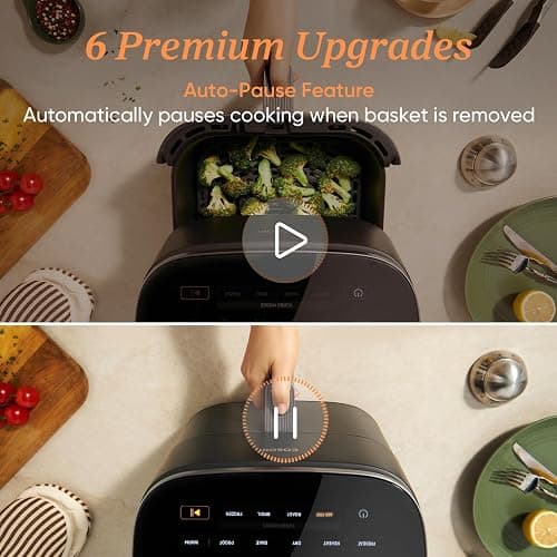 Cosori 9-in-1 TurboBlaze Air Fryer 6 Qt, Premium Ceramic Coating, 90°–450°F, Precise Heating for Even Results, Air Fry, Roast, Bake, Broil, Dry, Frozen, Proof, Reheat, Keep Warm, 120V, Dark Gray thumbnail 6