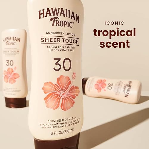 Hawaiian Tropic Sheer Touch Lotion Sunscreen, Moisturizing Broad-Spectrum Protection, SPF 30, Sun, Mango, 8 Oz thumbnail 3