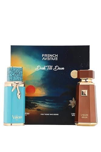 French Avenue Dusk Till Dawn Gift Set, Vulcan Feu and Liquid Brun Eau de Parfum, 100ml Each, Unisex Fragrance Collection - Image 1