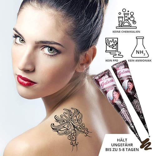 Golecha 100 % natürliche Hennapaste, Kegel (Rotbraun), 4er-Pack (je 25 g) thumbnail 3